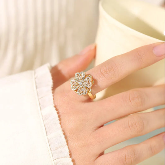 Four-leaf Clover Rotating Ring